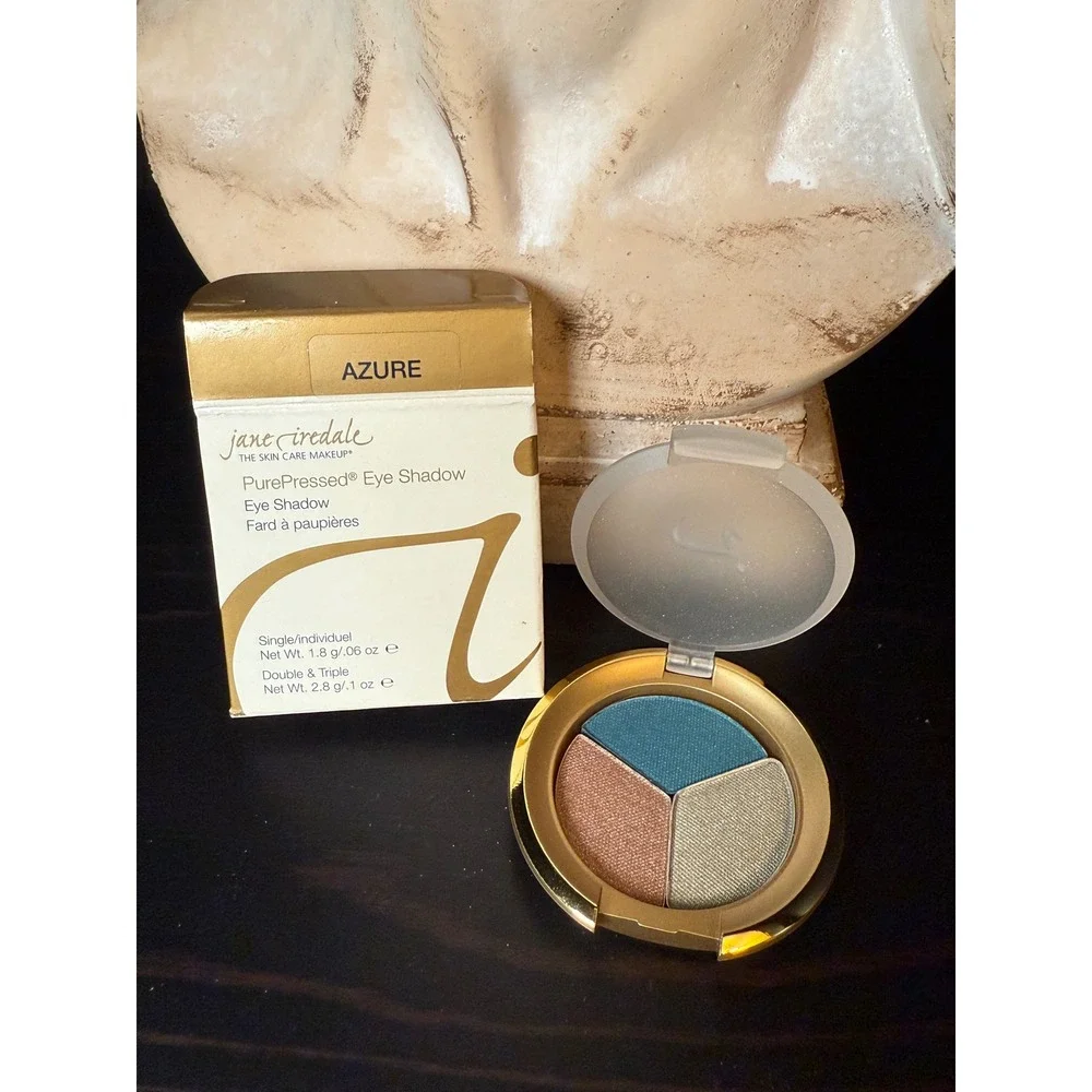 Jane‎ Iredale PurePressed Eye Shadow Triple Azure Mineral Makeup 2.8g New in Box